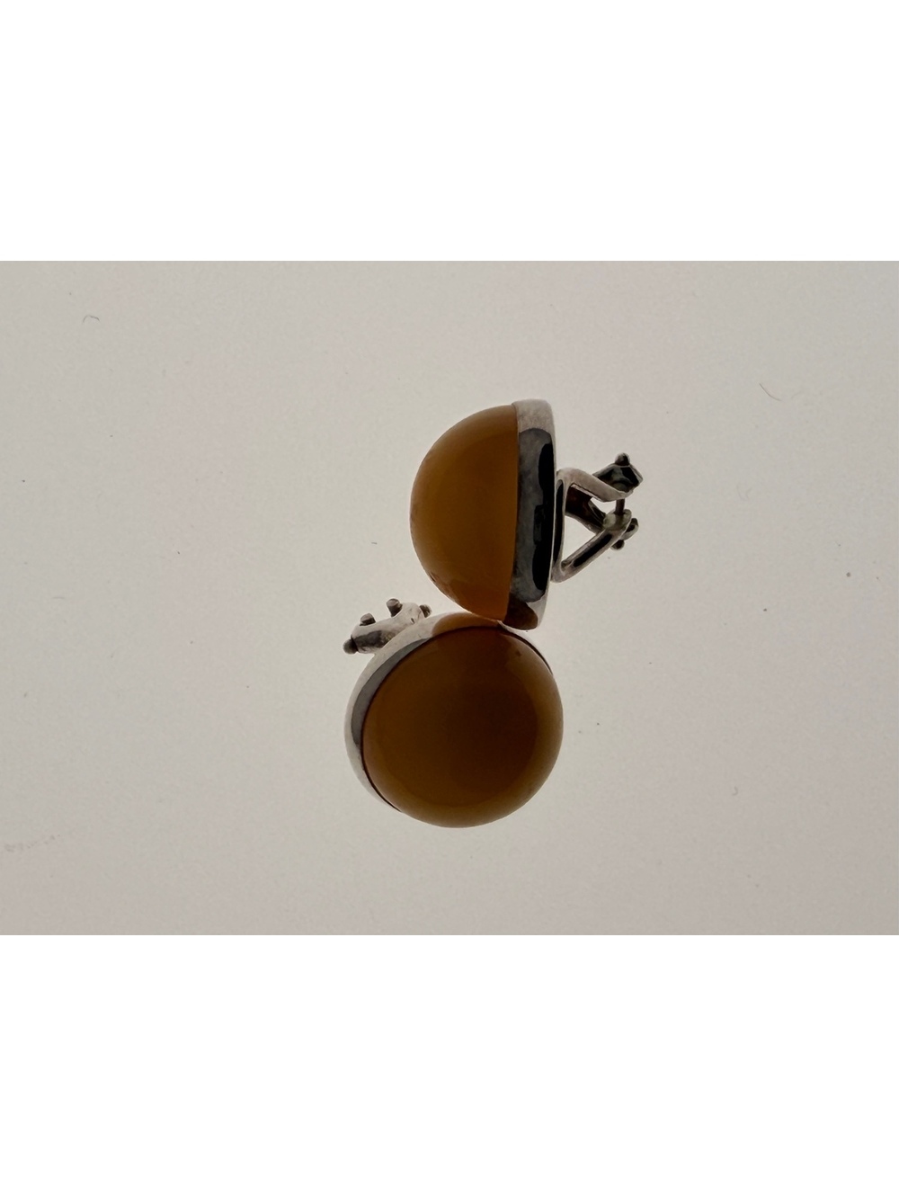 Yellow round clip earrings